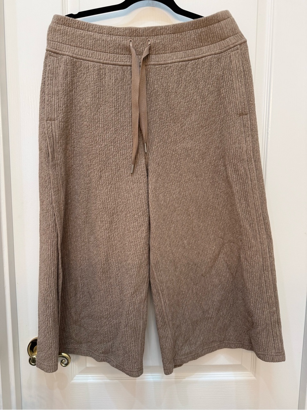 lululemon athletica Ribbed Wide-Leg Cropped Pants - Light Brown